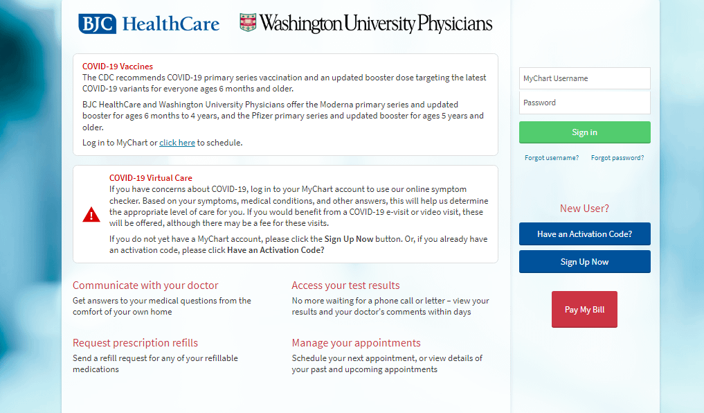 www mypatientchart org login Mychart BJC Login Tips & Health Benefits